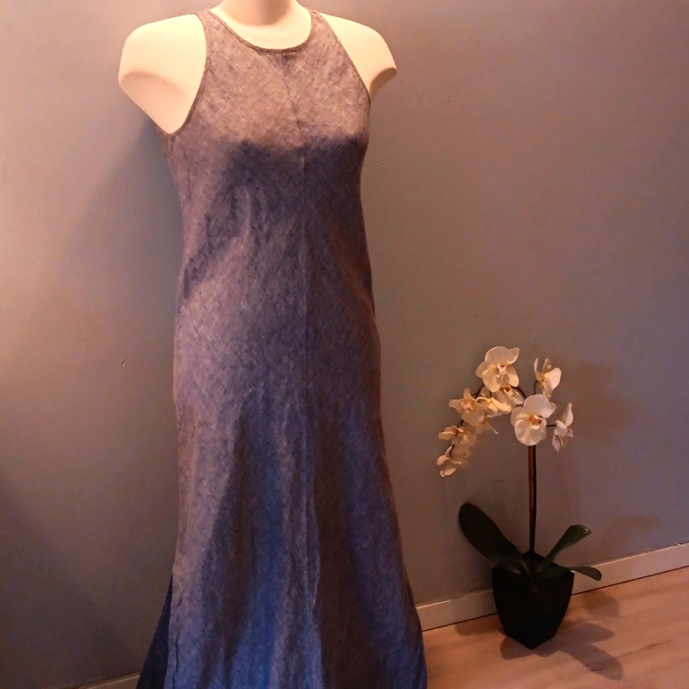 Kenar blue linen maxi dress NWOT